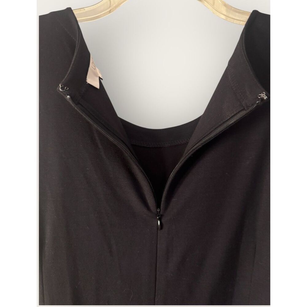 LOFT Plus NWT Dress sz16 Black Knee High Sleeveless Belted Stretch Knit Career - Picture 11 of 15